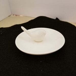 Unk White Ceramic Bird Dish